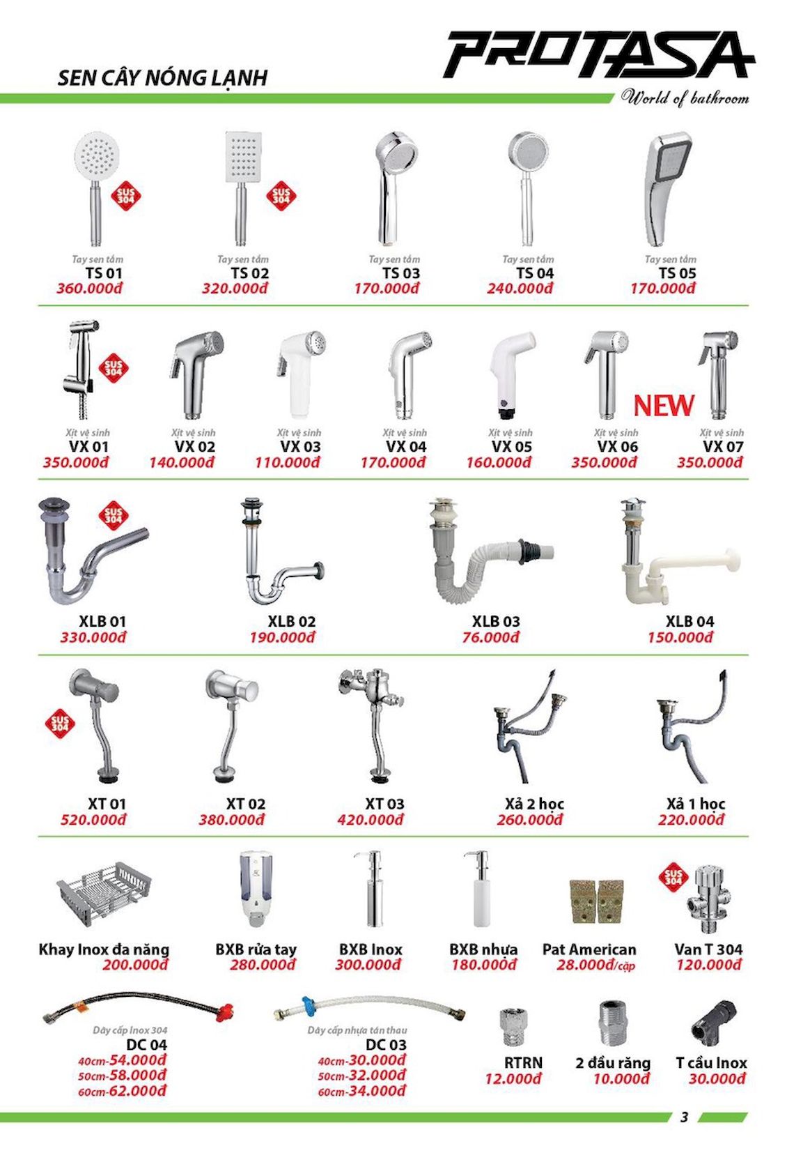 Thiết bị vệ sinh PROTASA Catalogue và Bảng giá mới nhất /Page 10